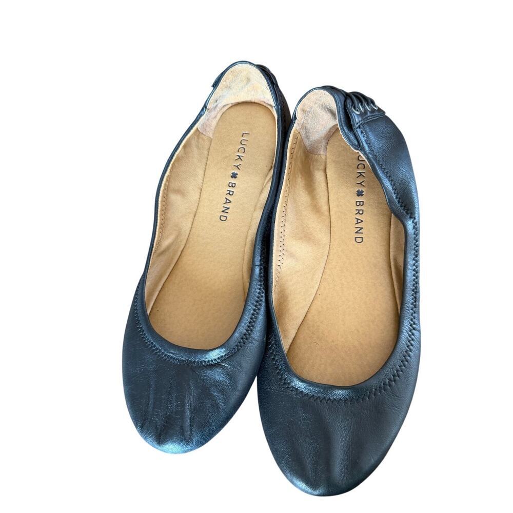 Lucky Brand Women’s Echo 2 Black Lace Up Back Ballet Flats-Size 7.5 - Picture 3 of 4